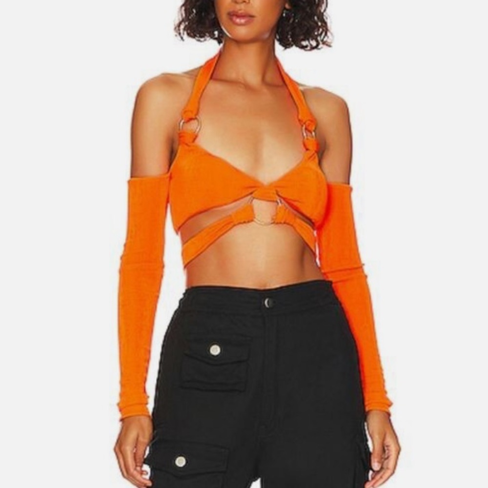 H:ours NWT Roberta Orange Bright Fall Top